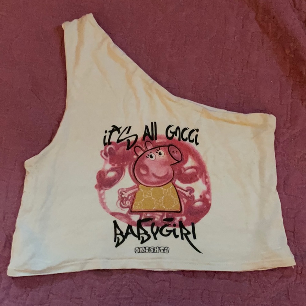 Peppa Gucci one shoulder top